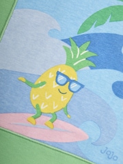 JoJo Maman Bébé Green Surfing Pineapple Printed T-Shirt - Image 3 of 3