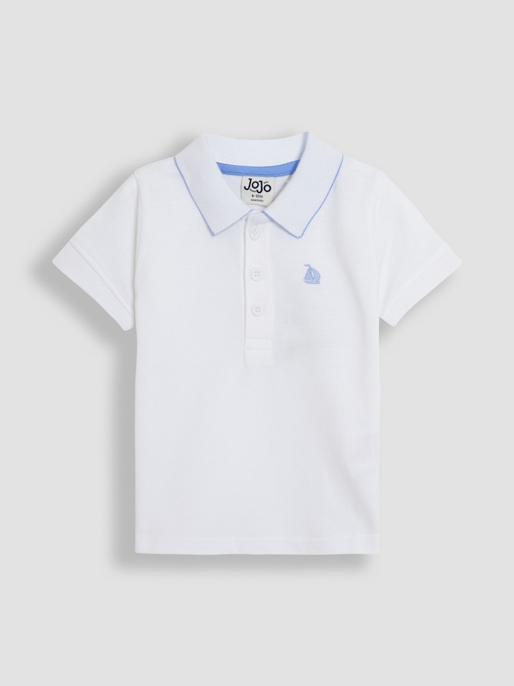 JoJo Maman Bébé White Polo Shirt - Image 1 of 3