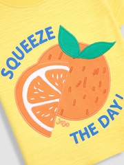 JoJo Maman Bébé Yellow Orange Fruit Printed T-Shirt - Image 3 of 3