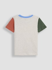 JoJo Maman Bébé Natural Tractor Appliqué & Plain 100% Cotton T-Shirts 2 Pack - Image 3 of 7