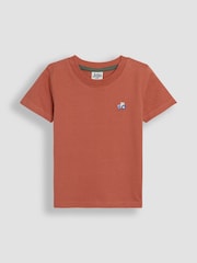 JoJo Maman Bébé Natural Tractor Appliqué & Plain 100% Cotton T-Shirts 2 Pack - Image 4 of 7