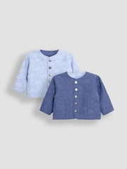 JoJo Maman Bébé Denim Dino Quilted Reversible Jacket - Image 1 of 7