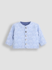 JoJo Maman Bébé Denim Dino Quilted Reversible Jacket - Image 4 of 7