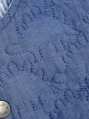 JoJo Maman Bébé Denim Dino Quilted Reversible Jacket - Image 6 of 7