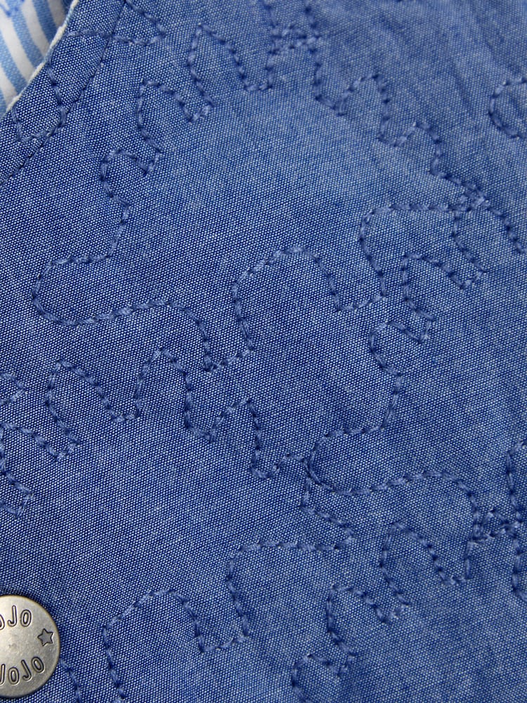 JoJo Maman Bébé Denim Dino Quilted Reversible Jacket - Image 6 of 7