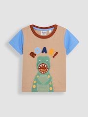 JoJo Maman Bébé Stone Roar Interactive Appliqué T-Shirt - Image 1 of 2