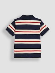 JoJo Maman Bébé Navy Classic Stripe Polo Shirt - Image 2 of 3