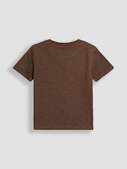 JoJo Maman Bébé Marl Grey Dino Island Graphic Printed & Plain T-Shirts 2 Pack - Image 5 of 8