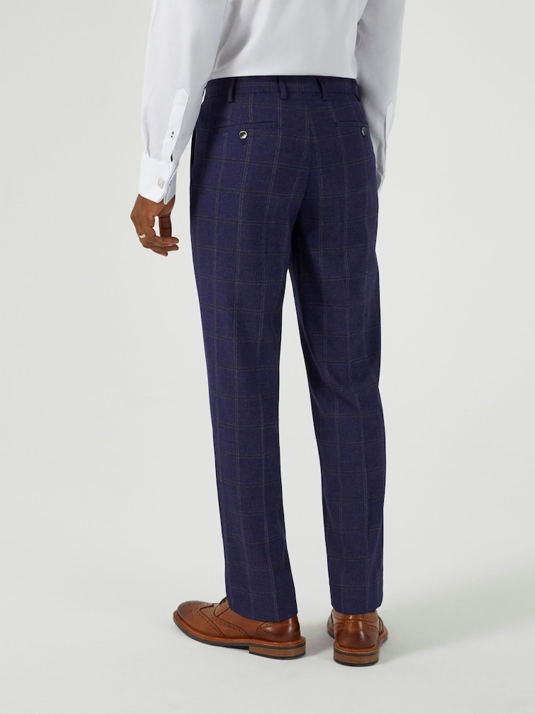 Skopes Blue Barron Check Tailored Fit Suit Trousers - Image 2 of 4