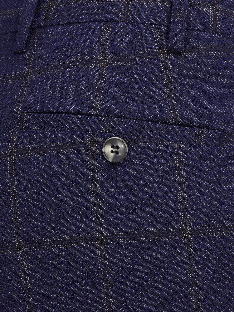 Skopes Blue Barron Check Tailored Fit Suit Trousers - Image 4 of 4