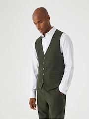 Skopes Green Jude Herringbone Single Breasted Suit Waistcoat - Image 2 of 5