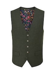 Skopes Green Jude Herringbone Single Breasted Suit Waistcoat - Image 4 of 5
