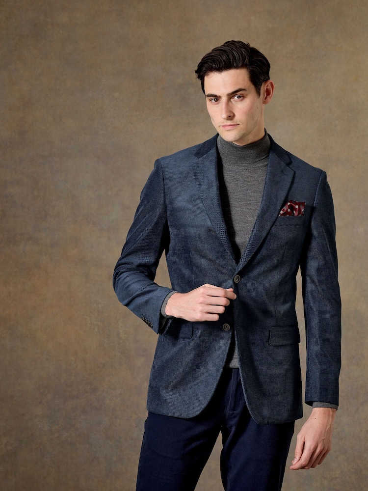 Skopes Blue Tailored Fit Hodgkinson Textured Jacket - Image 1 of 5