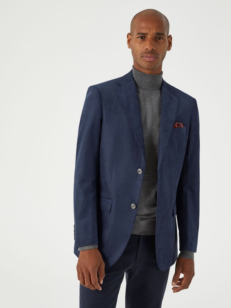 Skopes Blue Tailored Fit Hodgkinson Textured Jacket - Image 2 of 5