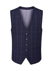 Skopes Blue Barron Check Single Breasted Suit Waistcoat - Image 3 of 4