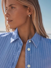Stripe 100% Cotton Short Sleeve Denim Shirt - Image 5 of 8