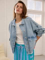 Bleach Oversized Denim 100% Cotton Jacket - Image 1 of 9