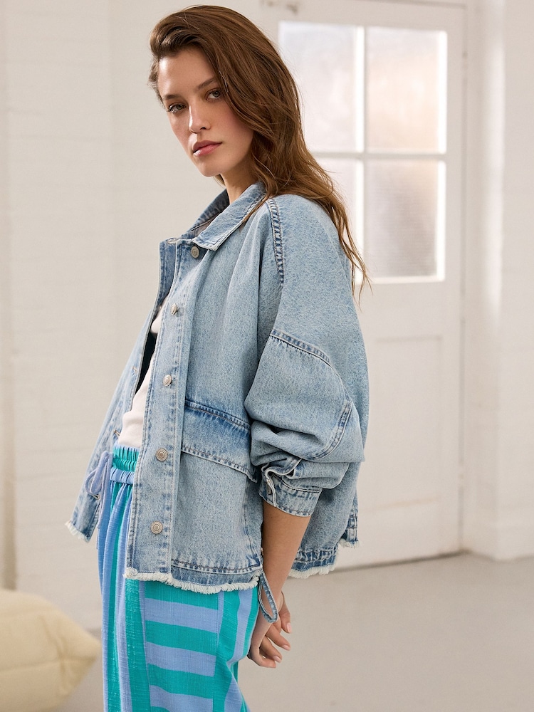 Bleach Oversized Denim 100% Cotton Jacket - Image 2 of 9