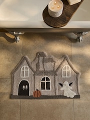 Grey Haunted House 100% Cotton Bath Mat - Image 1 of 4