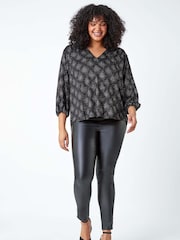 Roman Pink Curve Glitter Sparkle Tunic Top - Image 2 of 5