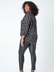 Roman Pink Curve Glitter Sparkle Tunic Top - Image 3 of 5