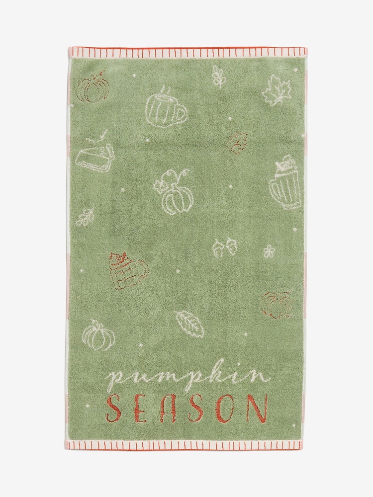 Set of 2 Multi Pumpkin Season 100% Cotton Hand Towels - Image 1 of 1