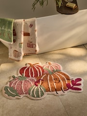 Orange Autumn Pumpkin 100% Cotton Bath Mat - Image 1 of 4