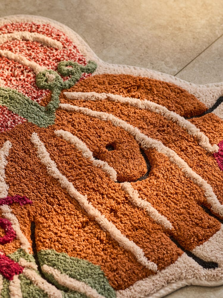 Orange Autumn Pumpkin 100% Cotton Bath Mat - Image 2 of 4