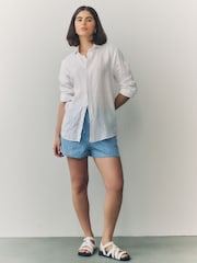 Mid Blue Pull-On Elasticated Denim Shorts - Image 3 of 9