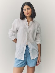 Mid Blue Pull-On Elasticated Denim Shorts - Image 4 of 9
