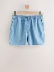 Mid Blue Pull-On Elasticated Denim Shorts - Image 7 of 9