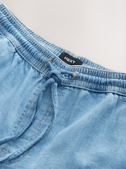 Mid Blue Pull-On Elasticated Denim Shorts - Image 9 of 9