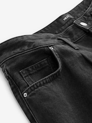 Black Pleated Front Denim Longline Shorts - Image 6 of 7