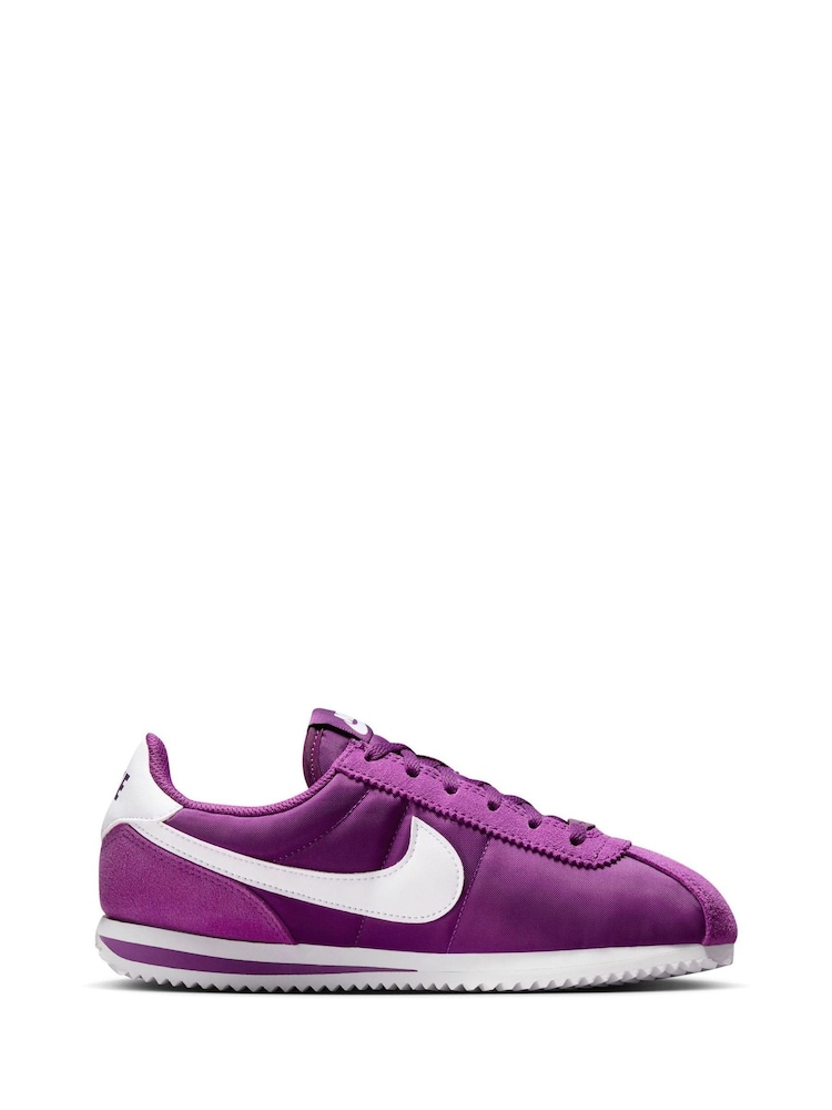 Nike Purple White Youth Cortez Trainers - Image 1 of 10