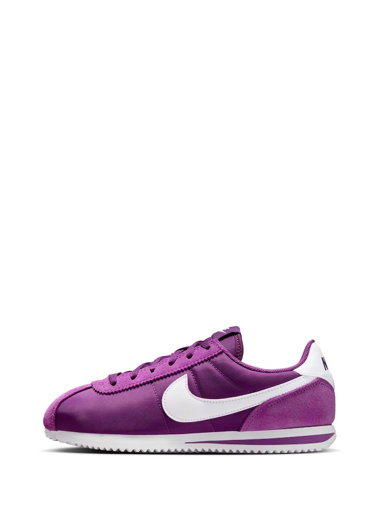 Nike Purple White Youth Cortez Trainers - Image 2 of 10