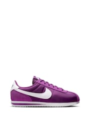 Nike Purple White Youth Cortez Trainers - Image 3 of 10
