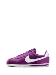 Nike Purple White Youth Cortez Trainers - Image 4 of 10