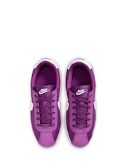 Nike Purple White Youth Cortez Trainers - Image 7 of 10
