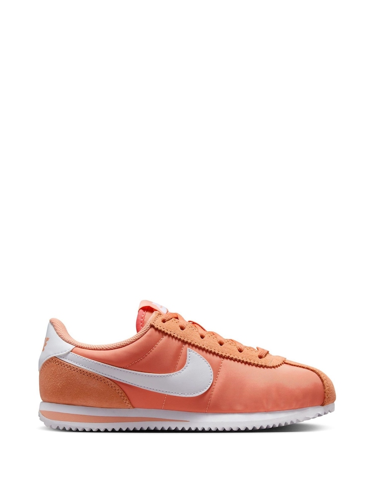Nike Pink White Youth Cortez Trainers - Image 1 of 10