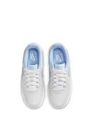 Nike Grey Pyschic Blue Youth Air Force 1 LV8 Trainers - Image 5 of 9