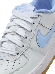 Nike Grey Pyschic Blue Youth Air Force 1 LV8 Trainers - Image 8 of 9