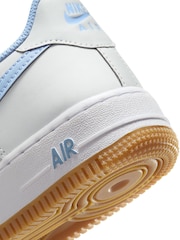 Nike Grey Pyschic Blue Youth Air Force 1 LV8 Trainers - Image 9 of 9