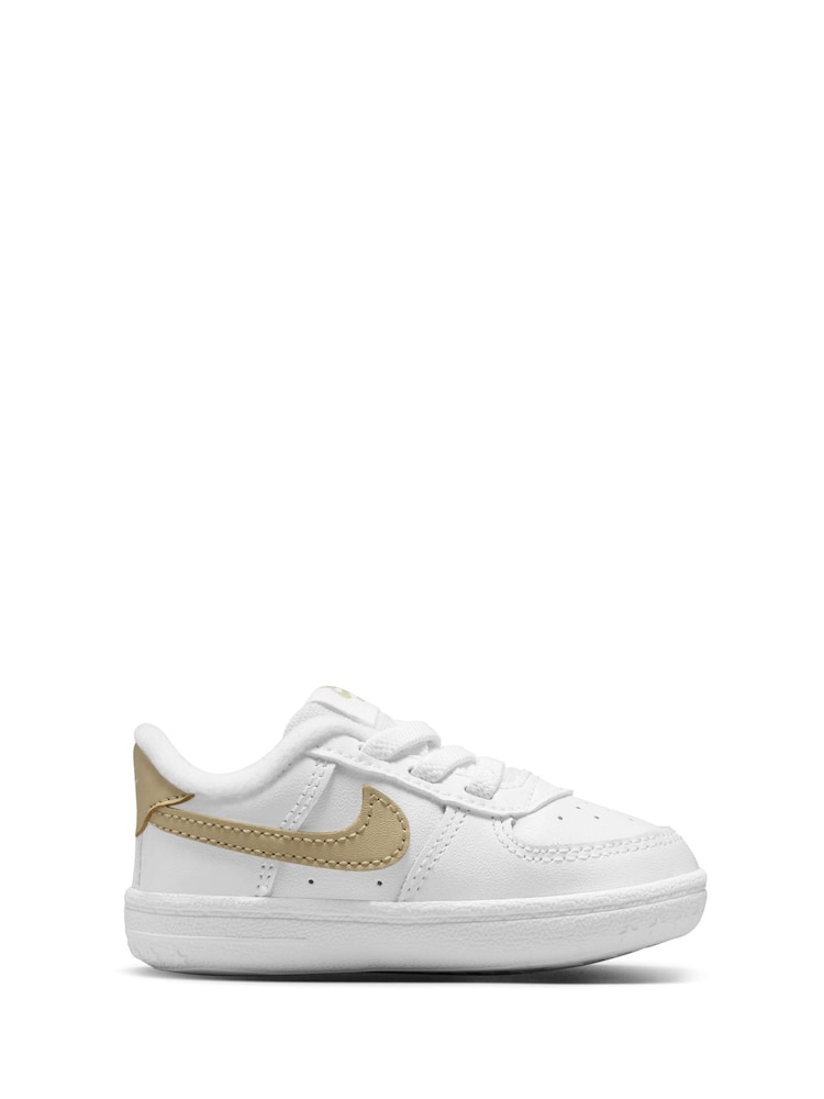 Nike White Natural Air Force 1 Crib Trainers - Image 1 of 8