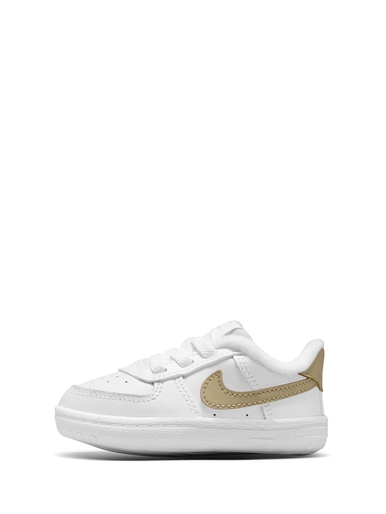 Nike White Natural Air Force 1 Crib Trainers - Image 2 of 8