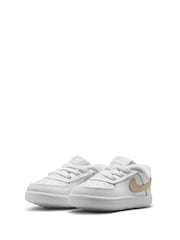 Nike White Natural Air Force 1 Crib Trainers - Image 3 of 8
