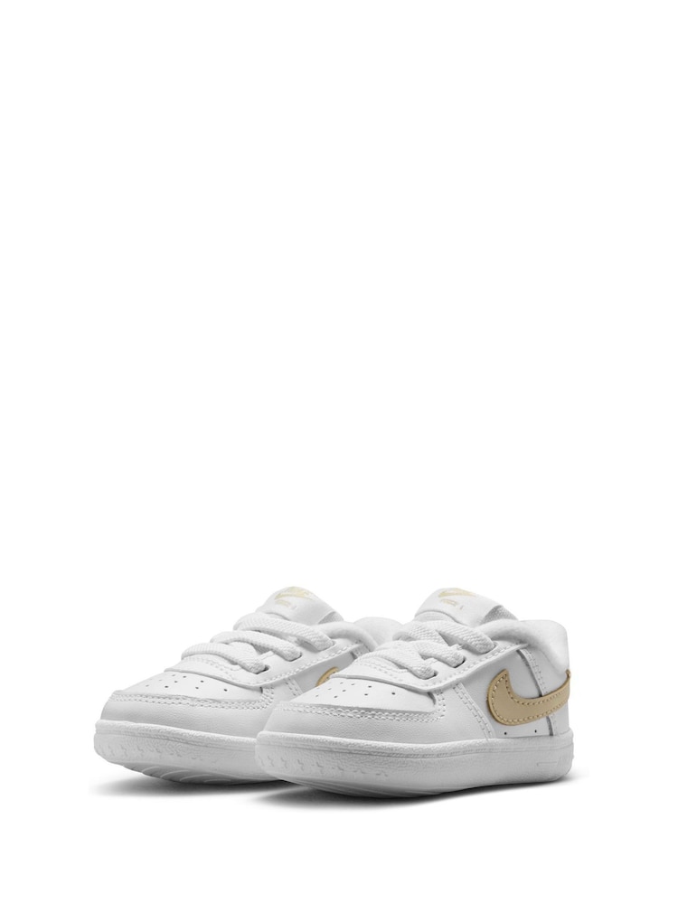 Nike White Natural Air Force 1 Crib Trainers - Image 3 of 8