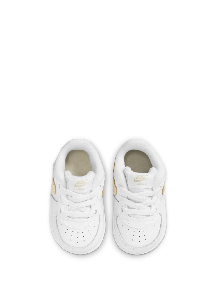 Nike White Natural Air Force 1 Crib Trainers - Image 4 of 8