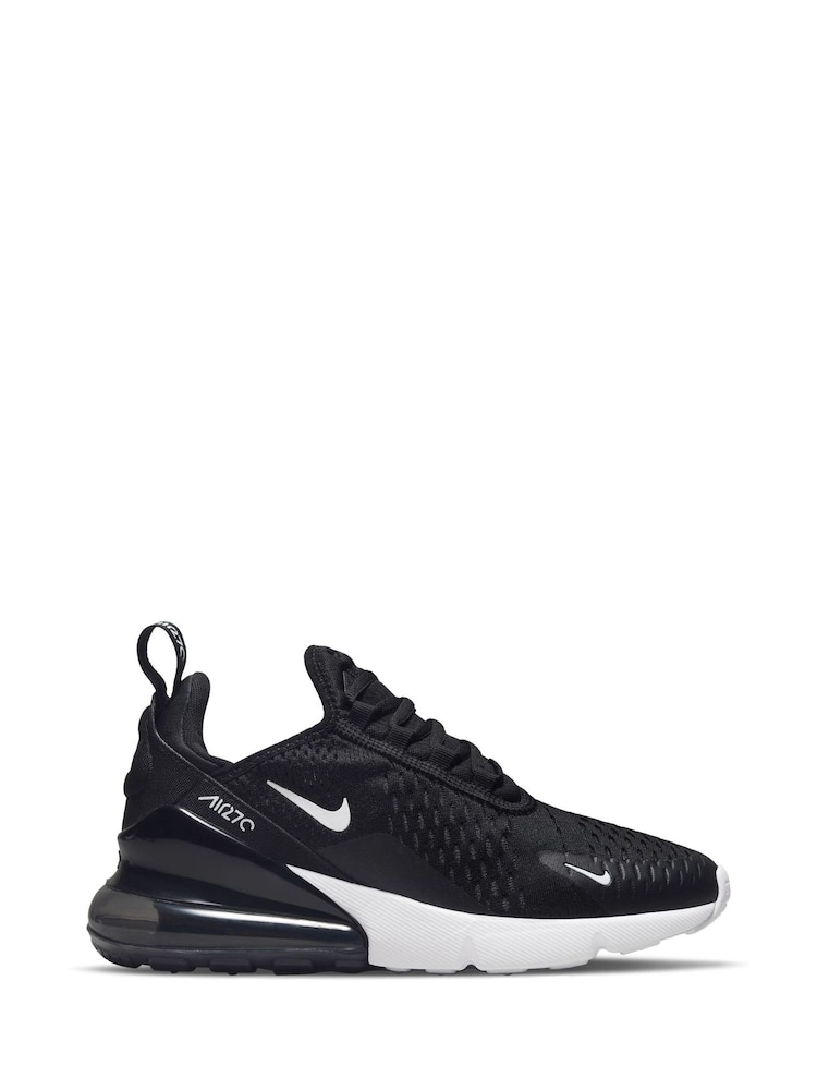 Nike Black White Youth Air Max 270 Trainers - Image 1 of 8