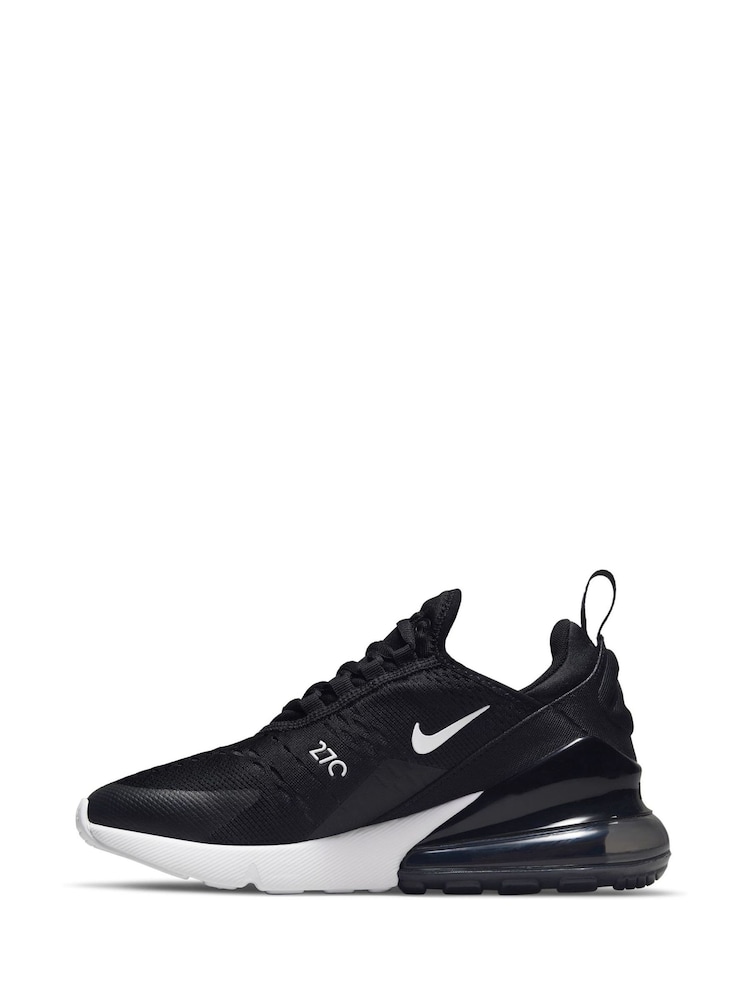 Nike Black White Youth Air Max 270 Trainers - Image 2 of 8