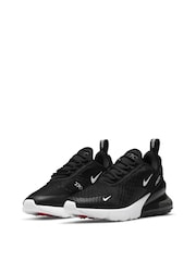 Nike Black White Youth Air Max 270 Trainers - Image 3 of 8